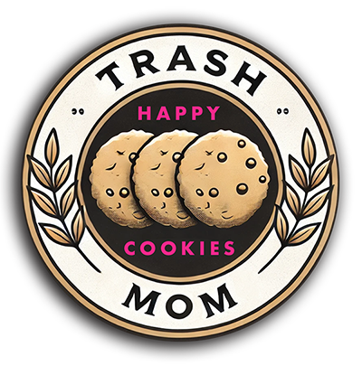 Image of a Trash Mom cookie package label